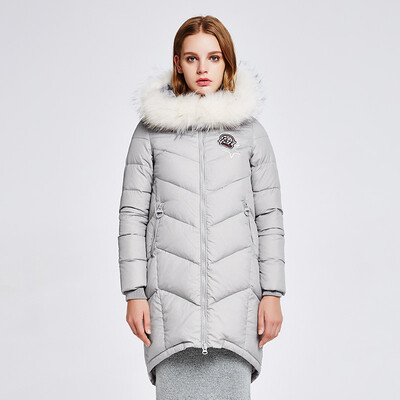 

Flying down jacket women&39s hooded large collar collar curved hem in the long section of the jacket X1601730 Xinyanghong 1062 180
