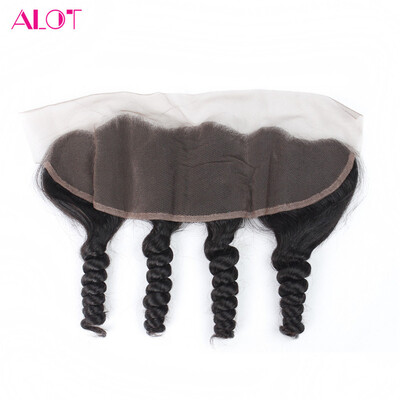 

ALot Hair Free Part Brazilian Lace Frontal Closure Loose Wave 13*4 Virgin Human Hair Frontal With Baby Hair 8-18Inch Natural Black