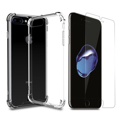 

Send film ESCASE iPhone8 7 plus mobile phone case air bag anti-drop all-inclusive Mingguo soft shell through the jacket for Apple 87 Plus