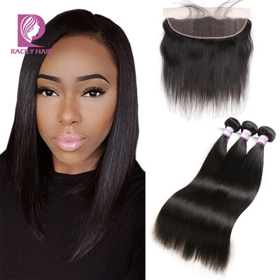 

8A Brazilian Virgin Hair Straight 3 Bundles with Frontal Closure 13x4 Ear to Ear Lace Frontal Closure With Bundles Straight