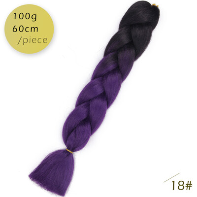 

AISI HAIR 100g/pcs 24inch Kanekalon Jumbo Braids Hair Ombre Two Tone Colored Synthetic Hair for Dolls Crochet Hair