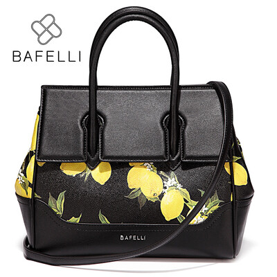 

BAFELLI раскол кожа лимона печать Портфели осень и зима bolsa feminina черные сумки сумки женские знаменитые сумки брендов