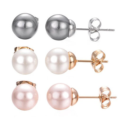 

Yoursfs Pearl Earrings Freshwater Cultured White Stud Earrings 18K White Gold Plated Elegant Stud Earring For Women