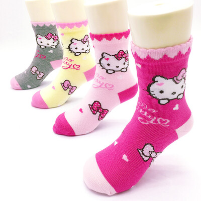 

Hello Kitty (HELLOKITTY) children socks girls in the tube socks students jacquard socks KTW3009 / 4 double mixed suit 14-16cm