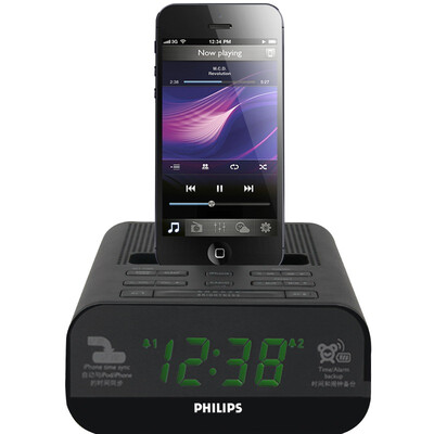 

Philips PHILIPS AJ3275DZ Apple iPhone6S 6Plus 5S Charger Music Base Audio Speaker Alarm Clock FM Radio Black