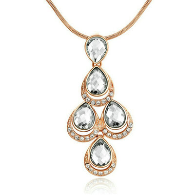 

Yoursfs® 18K Rose Gold Plated Statement Necklace Use Clear Austrian Crystal Fashion Jewelry