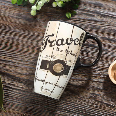 

A Ting Tall Ceramic Travel Mug Coffee Water Cup with Sealed Lid 17 oz