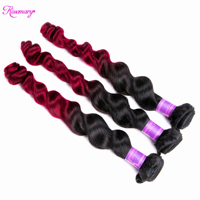 

Burgundy Ombre Hair Loose Wave Rosemary Hair Products Malaysian Loose Wave 4 Bundles Two Tone 1b Burgundy Ombre Red Weave Hair