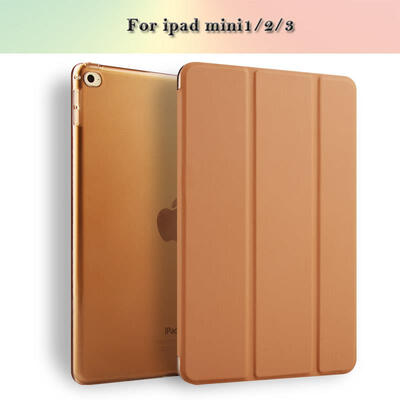 

Keymao Case for iPad mini 1 2 3, Tri-fold smart case Ultra Slim PU Leather Transparent Back Case for iPad mini cover case