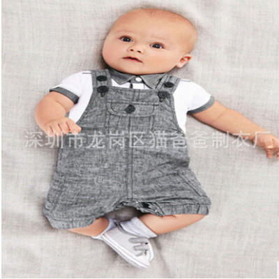 

Newborn Infant Kids Baby Boys Clothes Jumpsuit T-shirtBraces Pants Outfit Set