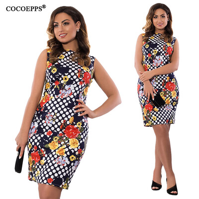 

COCOEPPS New Fashion Women Dress 2017 Plus Size Floral Print Femme Dresses Summer Large Size Ladies Vintage Split Vestidos 6XL