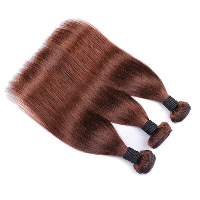 

Iueenly Hair Brazilian Straight Hair 3 Bundles 8A 100% Unprocessed Virgin Human Hair Bundles Weave 4# Light Brown Color