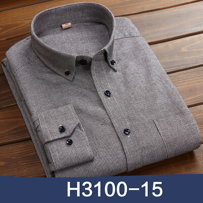 

Casual Men Cotton Long Sleeve Shirt Spring Silm Fit Fashion Lattice