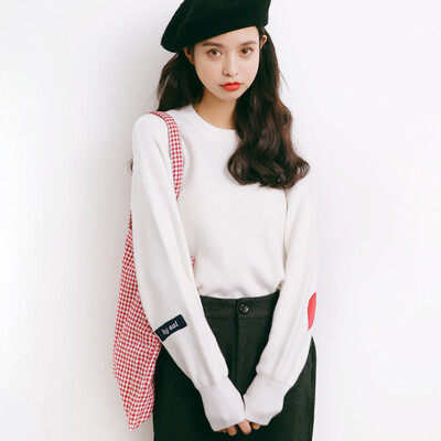 

City plus CITYPLUS 2017 autumn and winter new women's fashion long-sleeved jacket loose sweater sweater sweater CWYC179362 white all