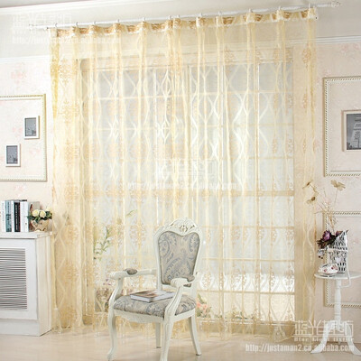 

Stylish Floral Flower Tulle Door Shower Window Curtain Drape Panel Sheer Valance