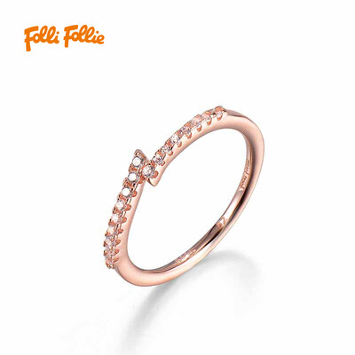 

Folli Follie Ms. Fuli Li SILVER LIGHTING series rose gold ring 3R16S029RC 54
