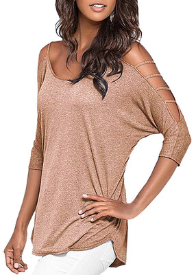 

Mooncolour Women's Hollow Out Casual Loose Solid Blouse Tops