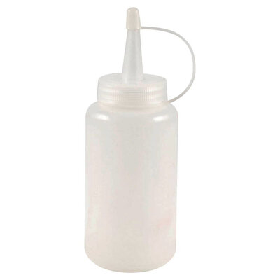 

4 PackWhite Plastic Squeeze Bottle Oil Sauce Dispenser Nozzle Cap Attached