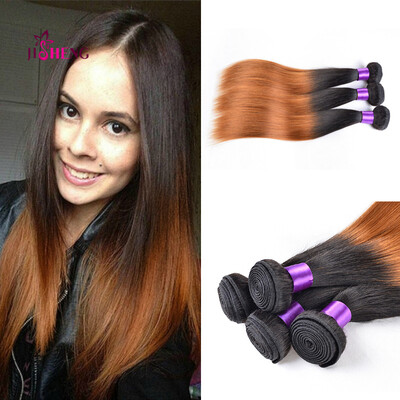 

Indian Straight Hair 3pcs 1B/27 Ombre Straight Hair Weave Bundles Human Hair Bundles
