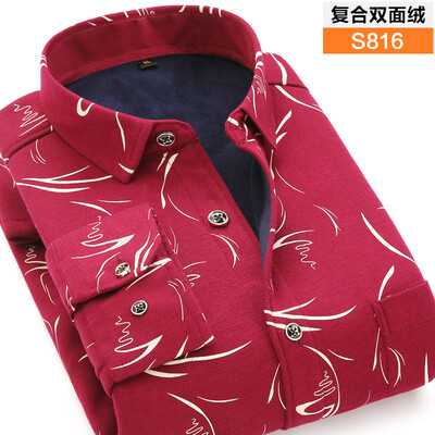 

Business Gentleman Men Long Sleeve Shirt Casual Keep Warm Loose Winter