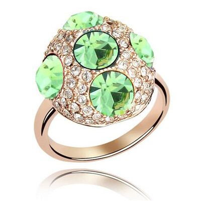 

Austrian Crystals Ring Rose Gold Color Engagement Rings for Women Wedding Trendy Jewelry Mushroom Shape 4166