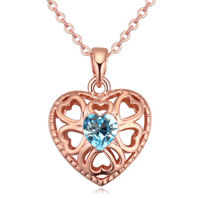 

Heart Pendant Necklace For Women Rose Gold Color Austrian Crystal High Quality Gift Bride Wedding Jewelry 20593
