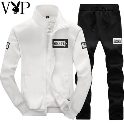 

Playboy VIP PlayboyVIP Коллекция Толстовка Мужчины Корейский Спортивная одежда Мода Повседневная Мужская свитера Мужская куртка D75 Серый 4XL