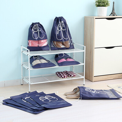 

Xin Yan travel shoes bag shoes drawstring dust bag multi-function storage bag non-woven beam mouth medium shoe cover 5 pack navy