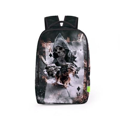 

Fashion Casual 3D Rose Flower Punk Skull Printing Backpack Student Campus Schoolbag Travel Shoulder Bag Halloween bag