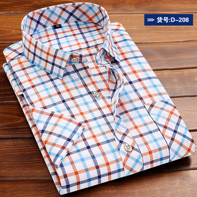 

Men Casual Shirt Fashion Short Sleeve Solid Color Summer Slim