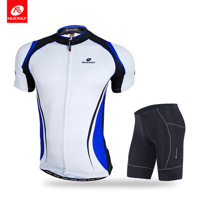 

NUCKILY Men's summer road bike apperal manufacture custom design cycling jersey and short suit