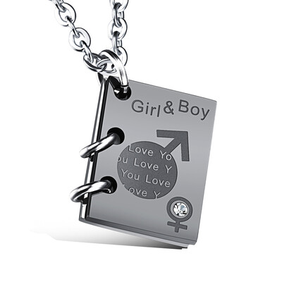 

Пары Open Love Notebook Pendant Necklace Inlaid Cubic Zirconia Love Book День святого Валентина Подарочные ювелирные изделия