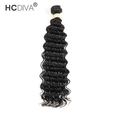 

HCDIVA Peruvian Deep Wave Hair Weave 1Pcs only Natural Black Can be Dyed or Bleached NO shedding No Tangle