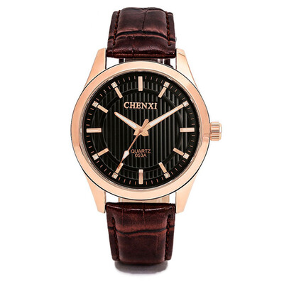 

CHENXI Luxury Male Wristwatch Men Business Quartz Watches Leather Strap Rhinestones Dress Clock