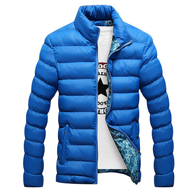 

2017 new men's winter stand collar cotton dress Slim warm down jacket