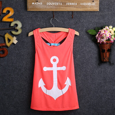 

US Baby Girls Kids Cotton T-Shirt Summer Anchor Tank Tops Shirt Top Blouse yuti