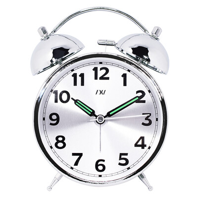 

4.5 Inch Double Bell Alarm Clocks Metal Silent Sweep Loud Alarm Kids Table Clock 4.5 Inch Bell Night Light Large Number Alarm Cloc