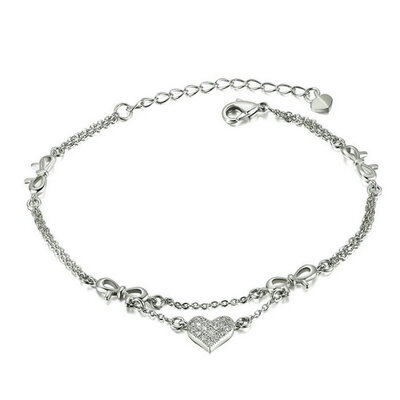 

Yoursfs® Очаровательный браслет из сердца с бриллиантами 18-каратного белого золота с бриллиантами
