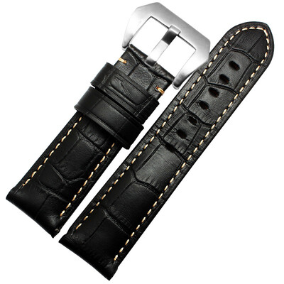 

Old caterer (laopijiang) strap rough mad handmade bracelet leather strap 24mm black steel buckle ZD-0151