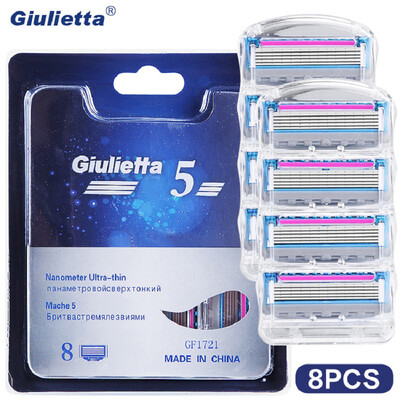 

Giulietta Razor Blade Holder 8pcslotHigh Quality Face Care Shaving Razor Blade For Men F5 Blades GF1721