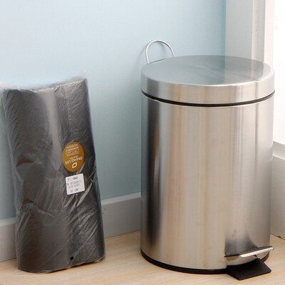 

Ou Runzhe trash with garbage bags 8L stainless steel footbed waste baskets with 8L dedicated trash bags 100 suits