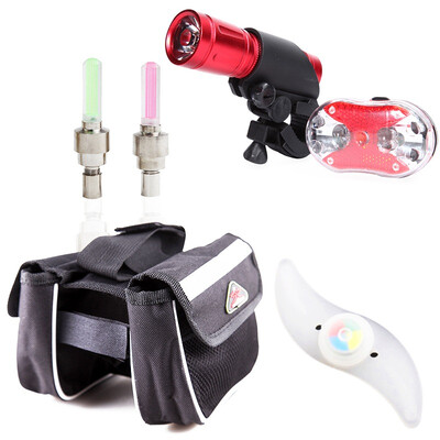 

Kay скоростной велосипед пятикомпонентная комбинация с фарами задние фонари велосипедная сумка ивы