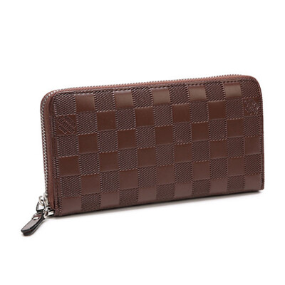 

2017 long section men wallet zipper handbag creative wallet large capacity lattice handbag