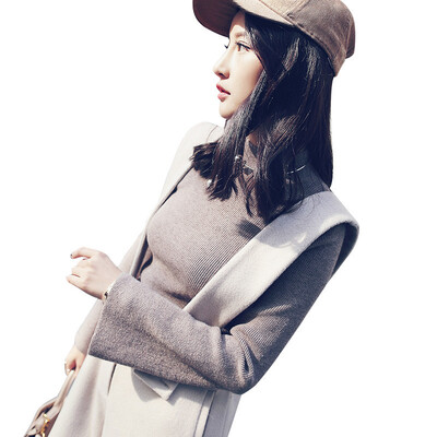 

2017 autumn new collar collar sweater speaker sleeves sweater women