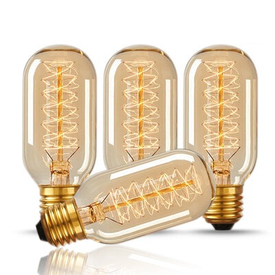 

BOKT T45 40W Vintage Antique Light BulbsWarm WhiteE26 Edison Tubular Bulb220-230V for Home Light Fixtures 4 Pack