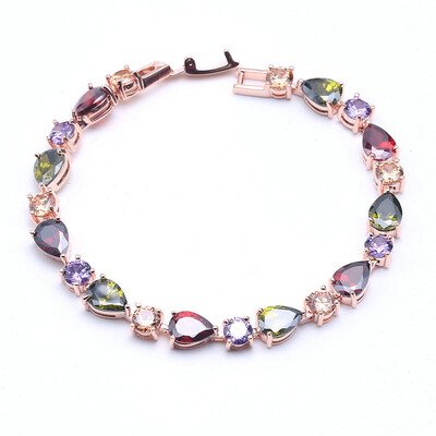 

Yoursfs Colorful Austrian Crystal Gold Plated Women Charm Braclet