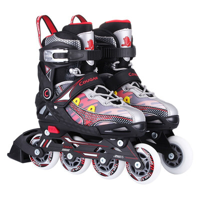 

Puma lion skates children' roller skates adjustable code roller skates straight row round puma club section day tiger CR3 blue  code small code