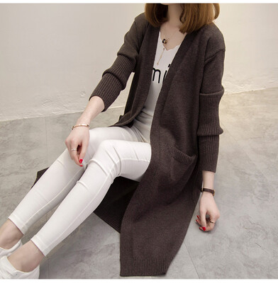 

2017 autumn new sweater in the long sweater jacket sweater loose jacket