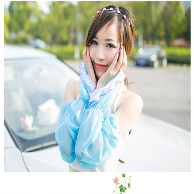 

Summer essential lace gloves outdoor sun cuffs simple long section sun protection UV