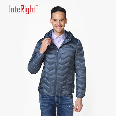 

INTERIGHT 90 супер-легкий портативный мужской пуховик, с шапкой, синий цвет